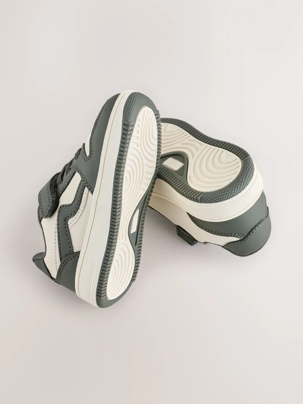 Kakigroen - Sneakers met klittenbandsluiting en elastische veters