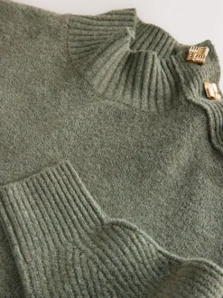Kakigroen - Stand Neck Knitted Midi Jumper Dress