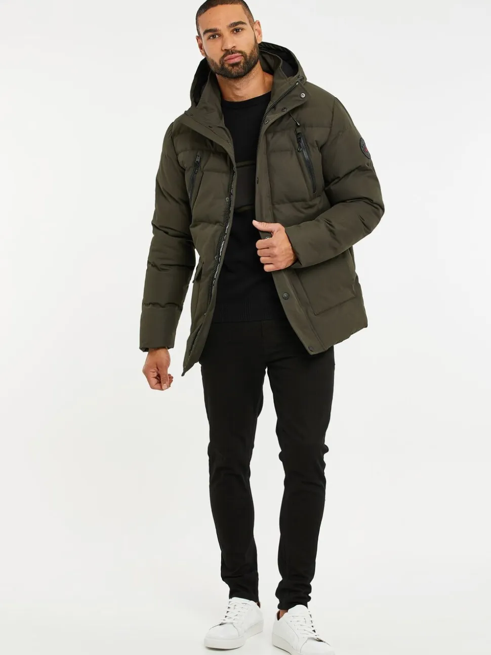 Kakigroen - Threadbare waterdichte pufferjas met capuchon