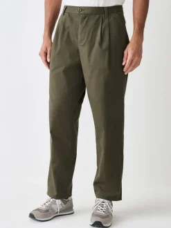 Kakigroen - Twin Pleated Stretch Chinos Trousers