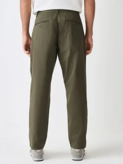 Kakigroen - Twin Pleated Stretch Chinos Trousers