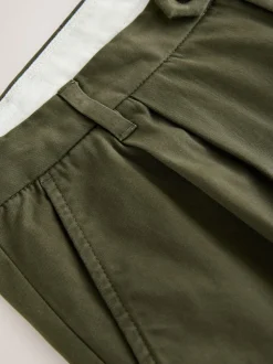 Kakigroen - Twin Pleated Stretch Chinos Trousers