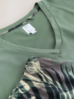 Kakigroen met palmprint - Pyjama met short