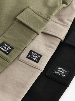 Kakigroen/grijs/zwart - Set van 3 superskinny utility-joggingbroeken (3 mnd-7 jr)