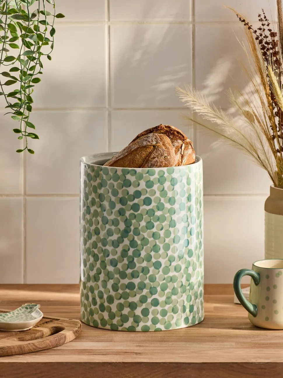 Keramische broodtrommel met kip