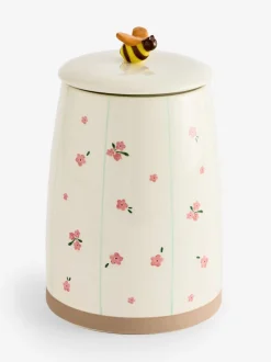 Keramische koekjespot met bloemen