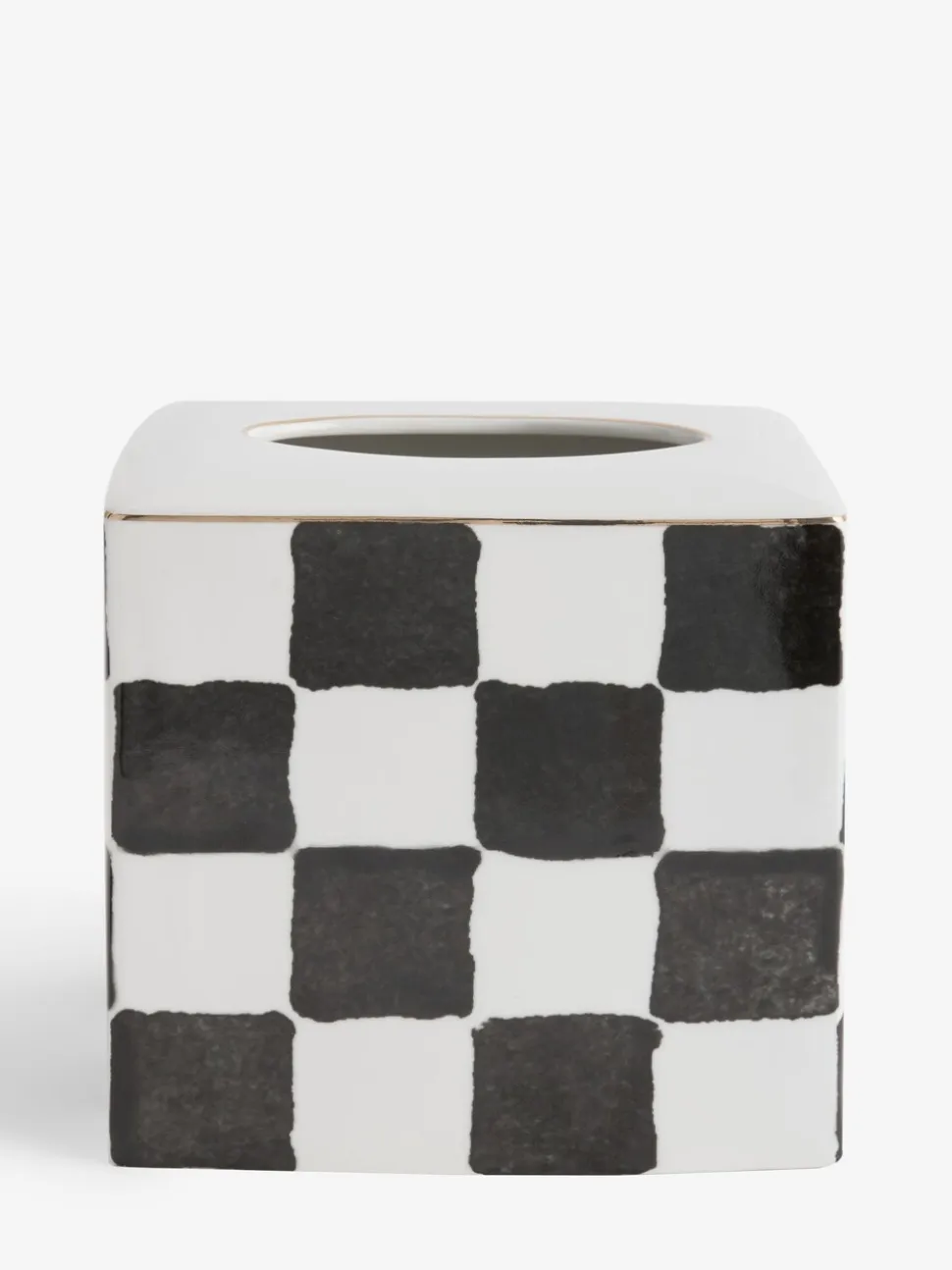 Keramische Tissue Box met Ruitpatroon