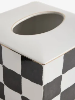 Keramische Tissue Box met Ruitpatroon