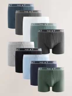 Kern grijs/groenen - Standaard - 10 Boxershorts zonder plooi
