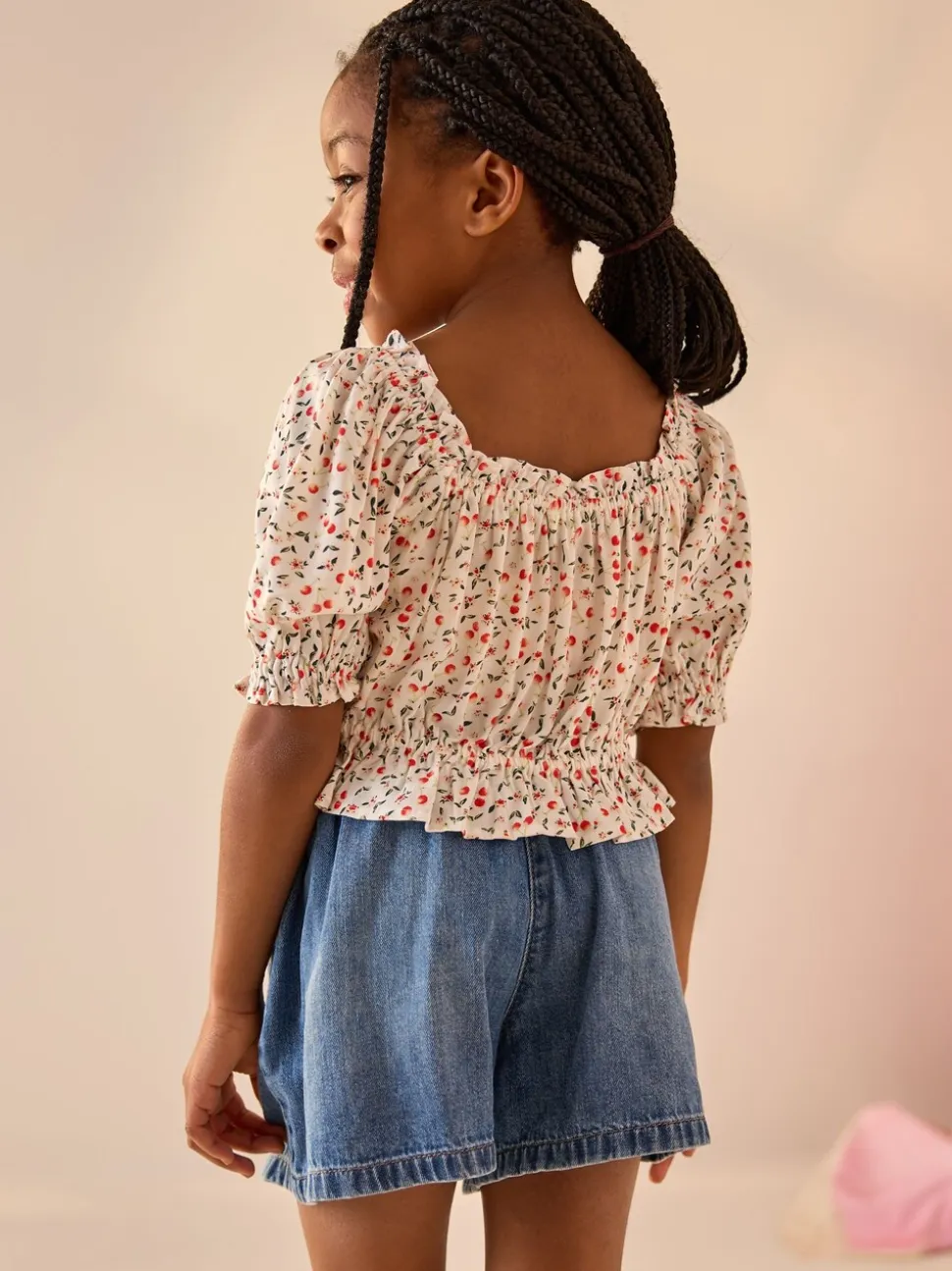 Kersenprint - Gesmokte blouse (3-16jr)