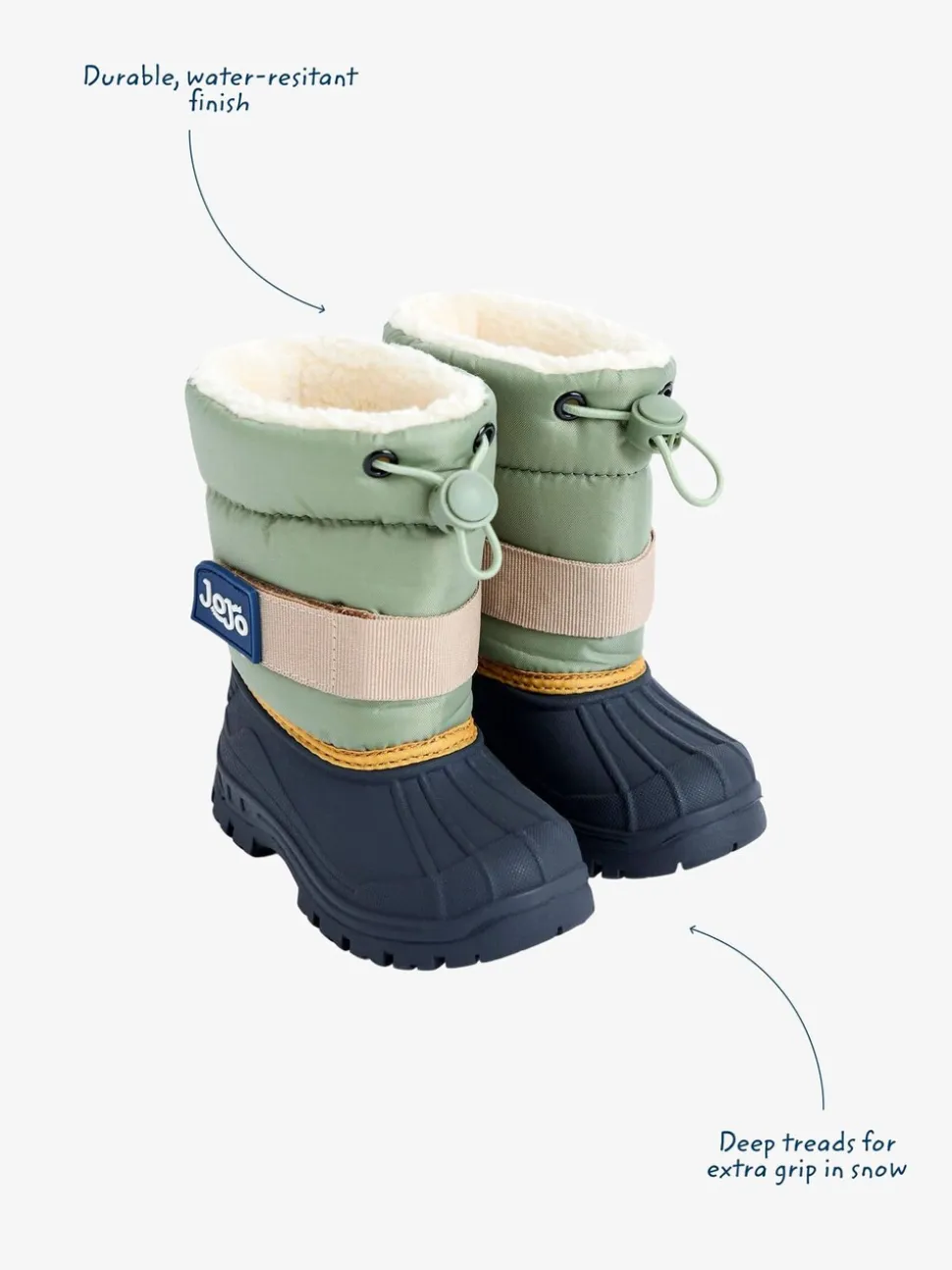 Khaki - JoJo Maman Bébé - Behaaglijke sneeuwlaarzen