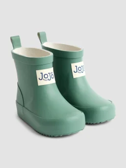 Khaki - JoJo Maman Bébé Short Cosy Lined Wellie Boot