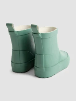 Khaki - JoJo Maman Bébé Short Cosy Lined Wellie Boot