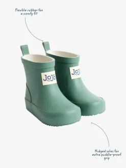 Khaki - JoJo Maman Bébé Short Cosy Lined Wellie Boot