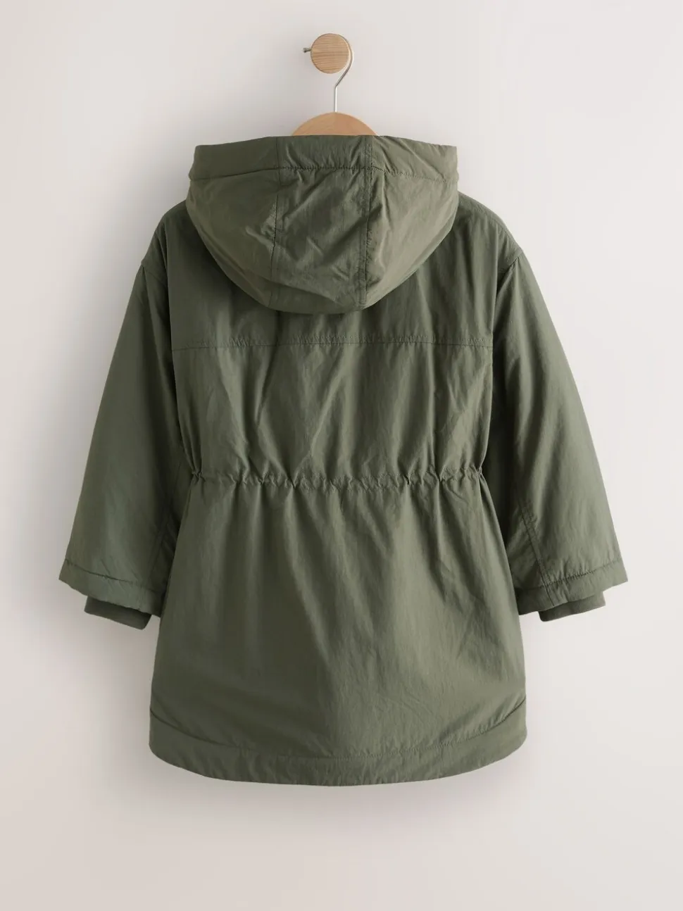 Khaki - Regenbestendige gewatteerde parka (5-13jr)