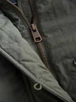 Khaki - Regenbestendige gewatteerde parka (5-13jr)