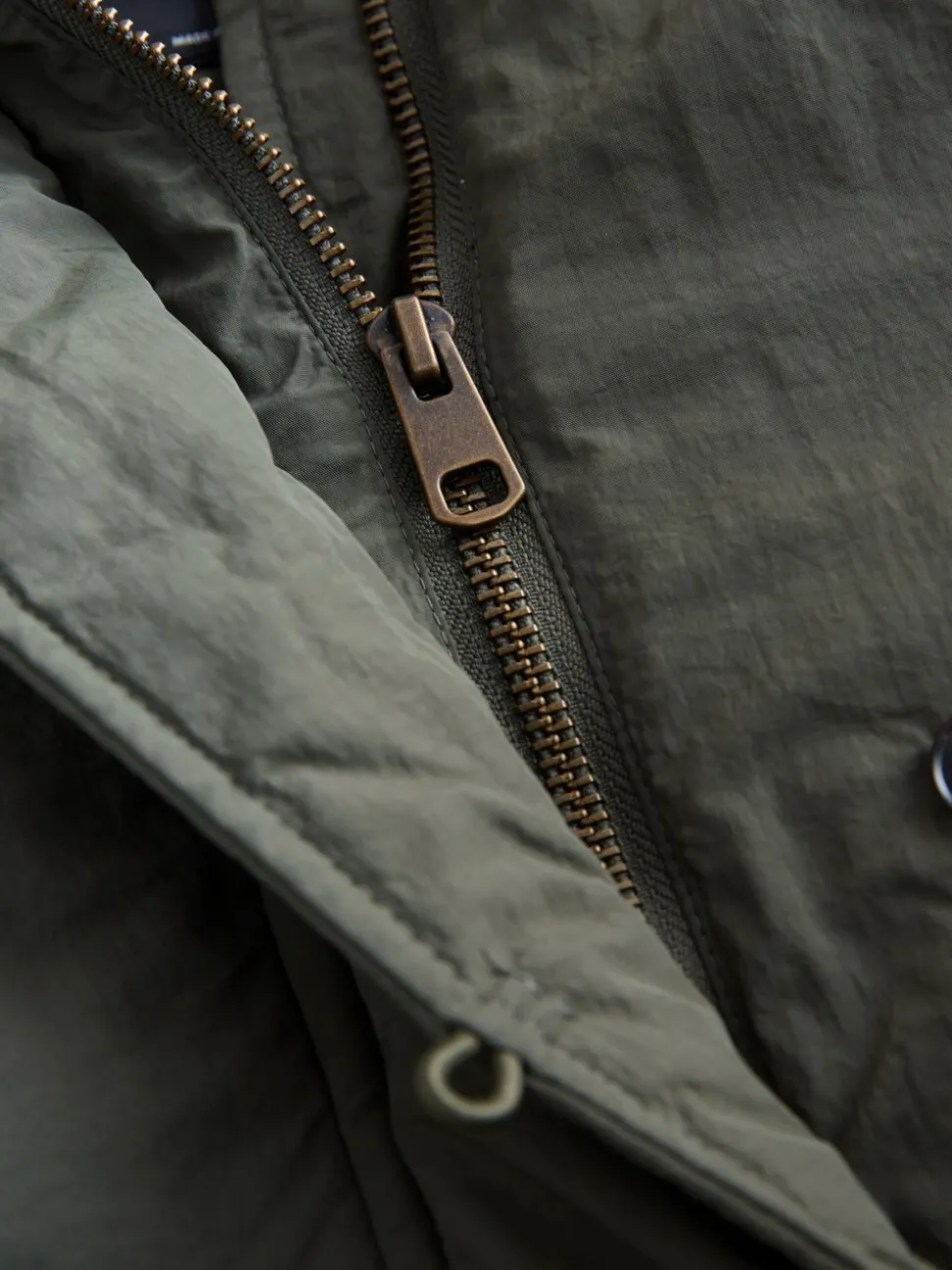Khaki - Regenbestendige gewatteerde parka (5-13jr)