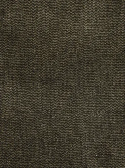 Khaki Green Herringbone - Regular Fit Smart Brushed Cotton Trousers