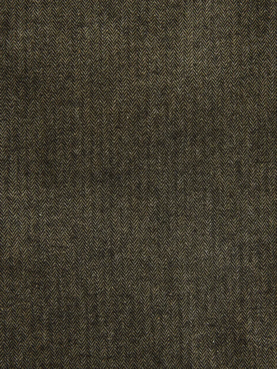 Khaki Green Herringbone - Regular Fit Smart Brushed Cotton Trousers