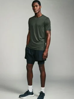 Khakigroen/leigrijs/zwart - T-shirt met korte mouwen - Actieve Gym Mesh Vesten 3 Pack