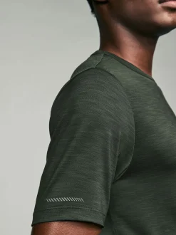 Khakigroen/leigrijs/zwart - T-shirt met korte mouwen - Actieve Gym Mesh Vesten 3 Pack