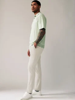 Kiezelkleurig licht - Slim Fit - Stretchy chino