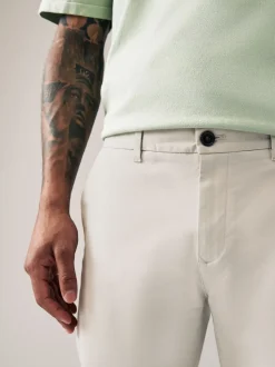 Kiezelkleurig licht - Slim Fit - Stretchy chino