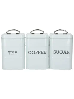 Kitchencraft Metal Coffee Sugar and Tea Canisters