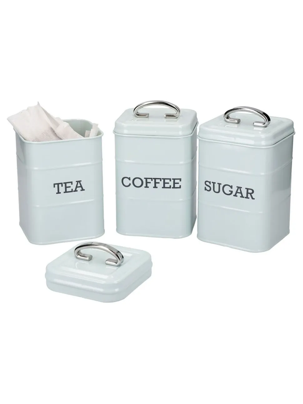 Kitchencraft Metal Coffee Sugar and Tea Canisters