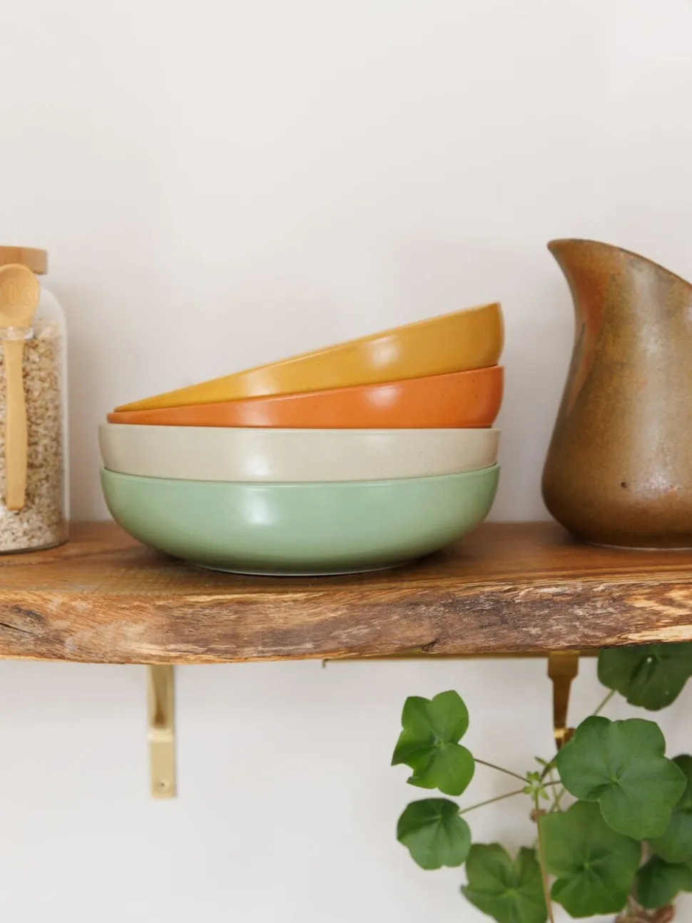 Kitchencraft Set of 4 Coloured Stoneware Pasta Bowl