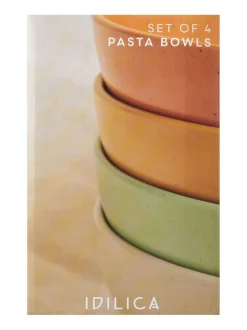 Kitchencraft Set of 4 Coloured Stoneware Pasta Bowl