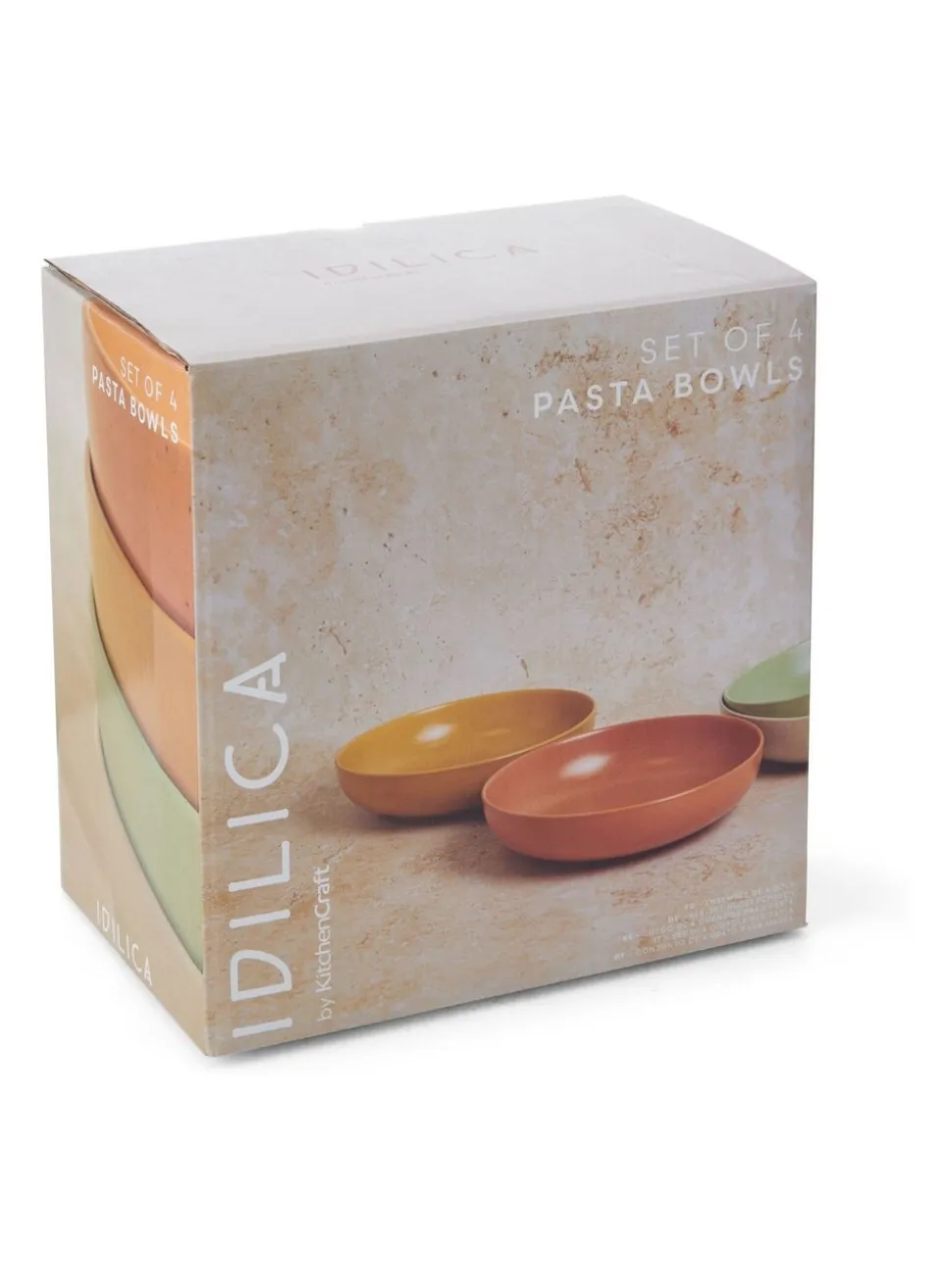 Kitchencraft Set of 4 Coloured Stoneware Pasta Bowl