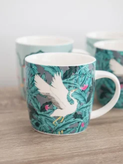 Kitchencraft Set of 4 Exotic Bird Colourful Ceramic Mugs