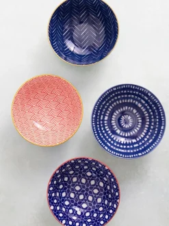 Kitchencraft Set of 4 Patterned Ceramic Cereal Bowls