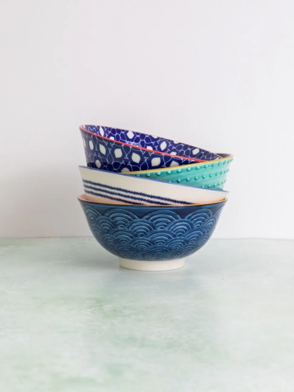 Kitchencraft Set of 4 Patterned Ceramic Cereal Bowls