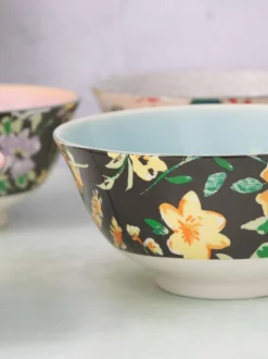 Kitchencraft Set of 4 Patterned Floral Ceramic Cereal Bowls