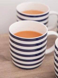 Kitchencraft Set of 4 Striped Ceramic Mugs