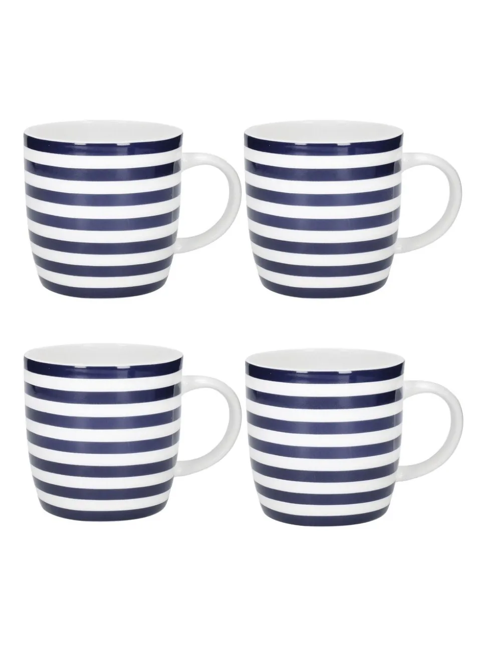 Kitchencraft Set of 4 Striped Ceramic Mugs
