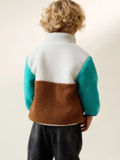 Kleurenblok - Effen fleece met rits en trechterhals (3mnd-7jr)