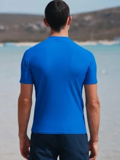 Kobaltblauw - Actief rash vest met korte mouwen