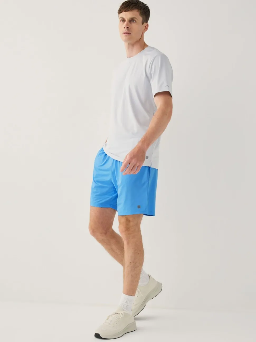 Kobaltblauw - Active Gym trainingsshort met textuur