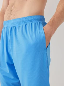 Kobaltblauw - Active Gym trainingsshort met textuur