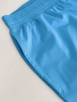 Kobaltblauw - Active Gym trainingsshort met textuur