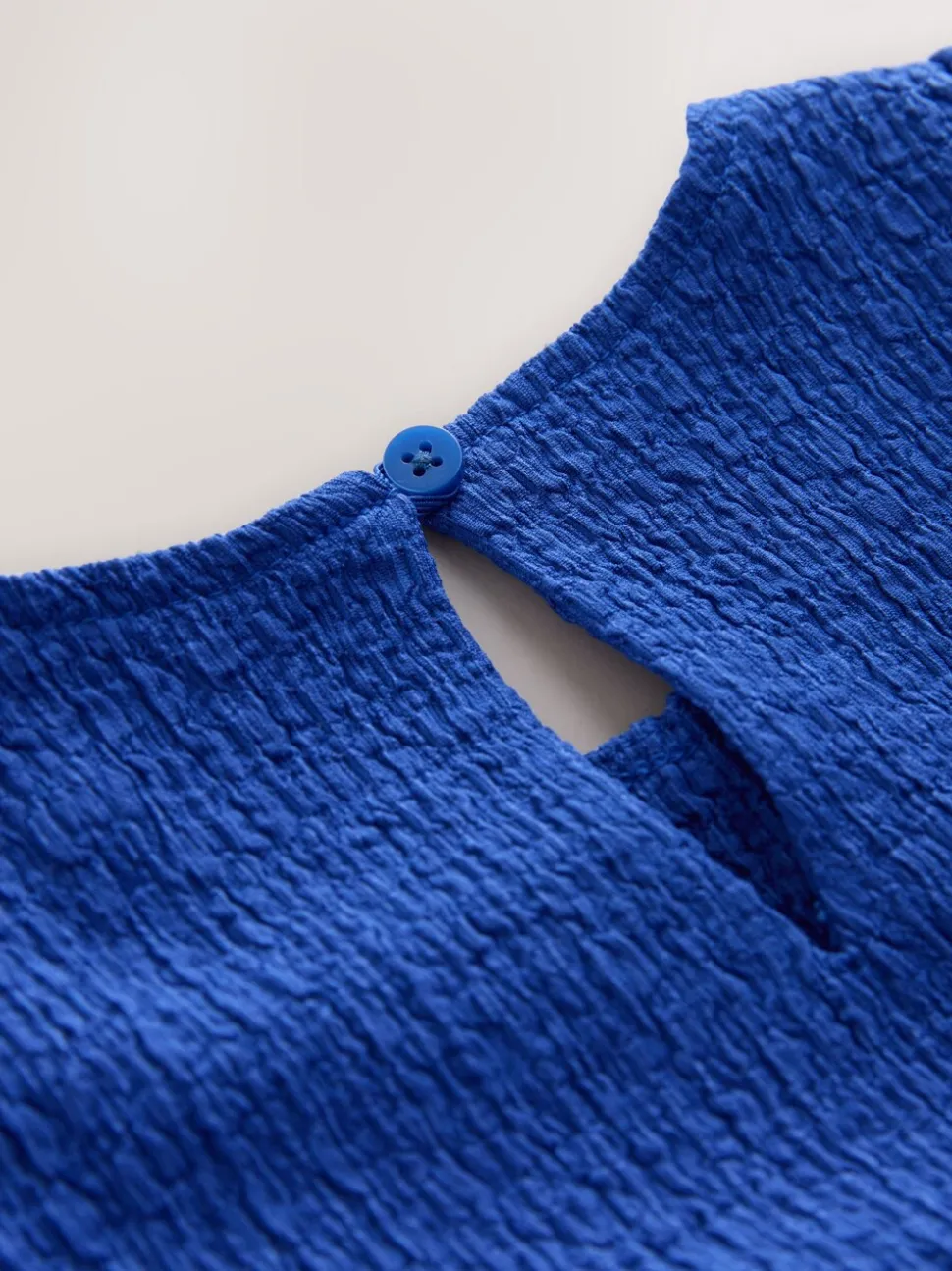 Kobaltblauw - Angel Sleeve Crinkle Dress (3-16yrs)