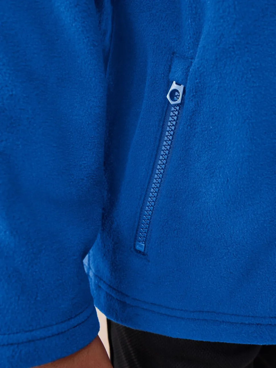 Kobaltblauw - Fleece jack met rits en zakken (3-16 jr)