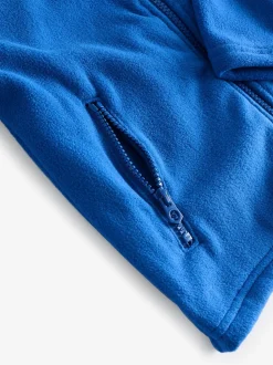Kobaltblauw - Fleece jack met rits en zakken (3-16 jr)