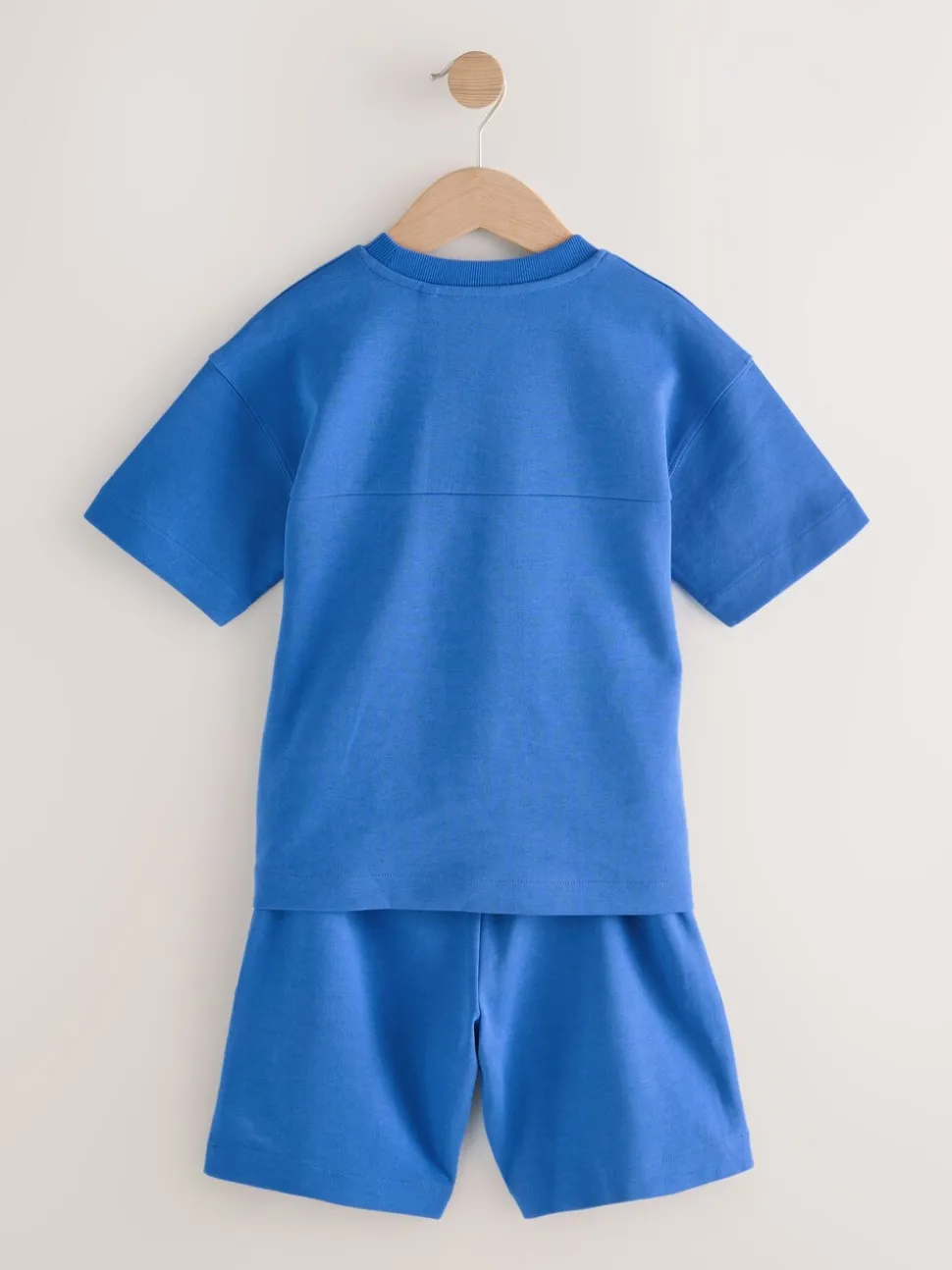 Kobaltblauw - Relaxed Fit Heavyweight T-Shirt and Shorts Set (3-16yrs)