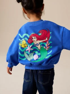 Kobaltblauw - The Little Mermaid Crew Neck Sweatshirt (3mths-7yrs)