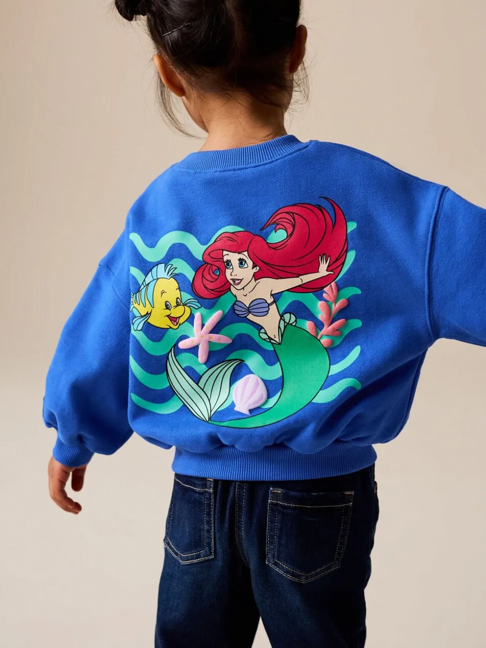 Kobaltblauw - The Little Mermaid Crew Neck Sweatshirt (3mths-7yrs)