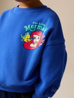 Kobaltblauw - The Little Mermaid Crew Neck Sweatshirt (3mths-7yrs)